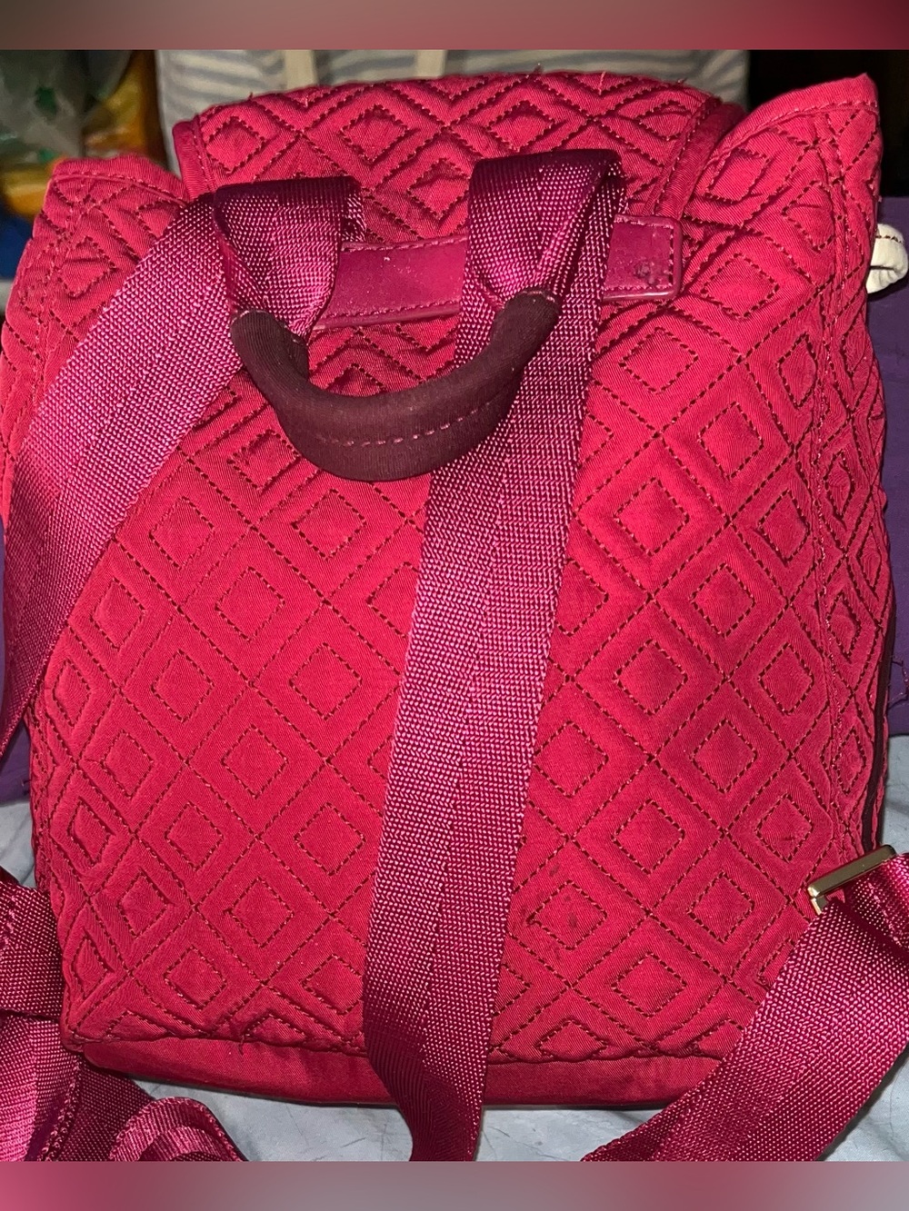 Tory Burch EUC Marion Quilted Raspberry Pink Backpack - Picture 2 of 8